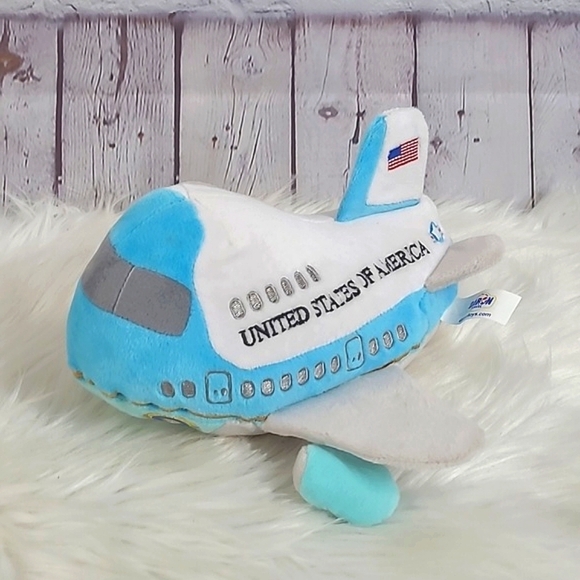 United States Of America Presidents Plane Plush Airplane Stuffed Soft Toy Jet 9" - Picture 1 of 17